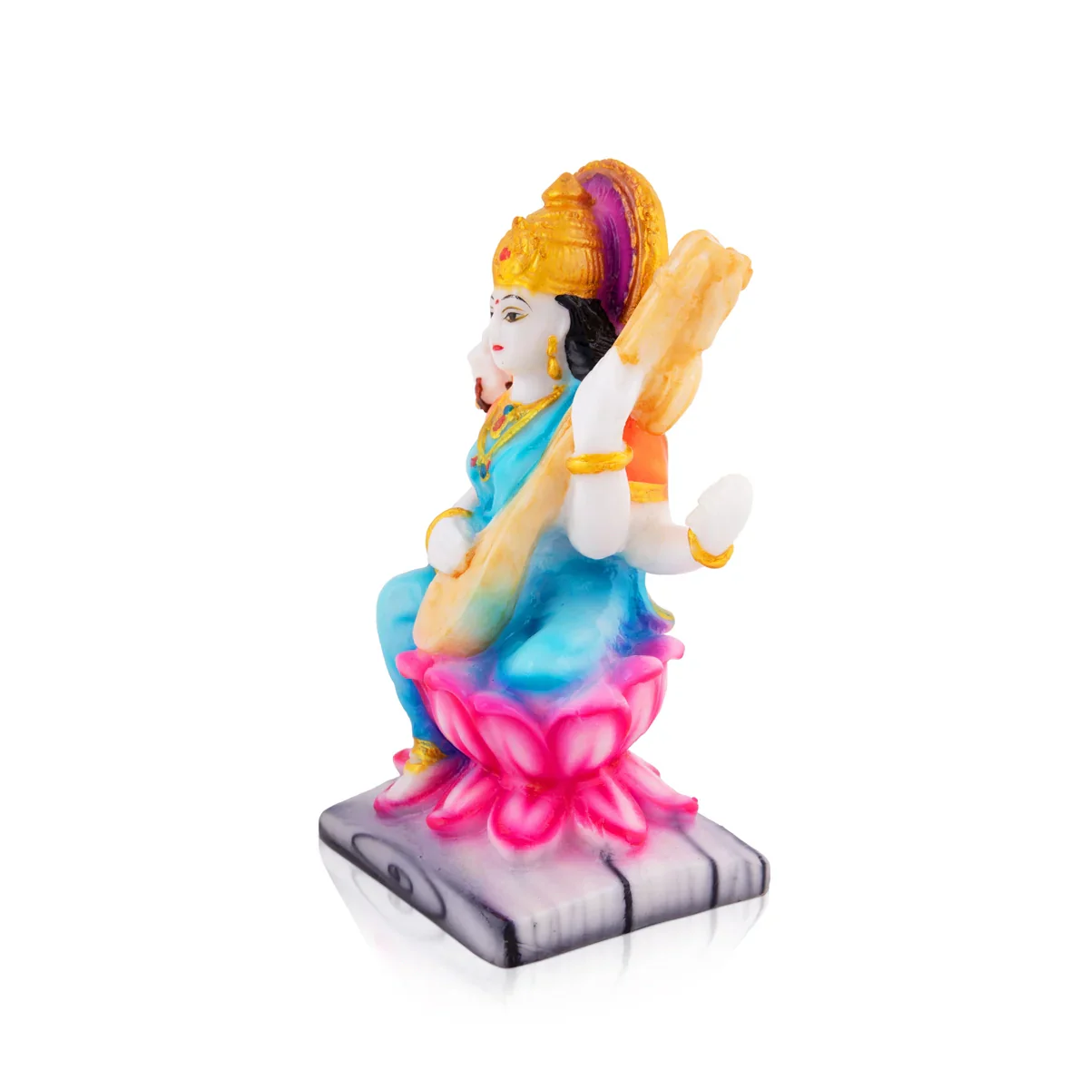 Saraswati Statue - 7 x 4 Inches | Saraswathi Statue/ Marble Dust Statue for Pooja - Image 3