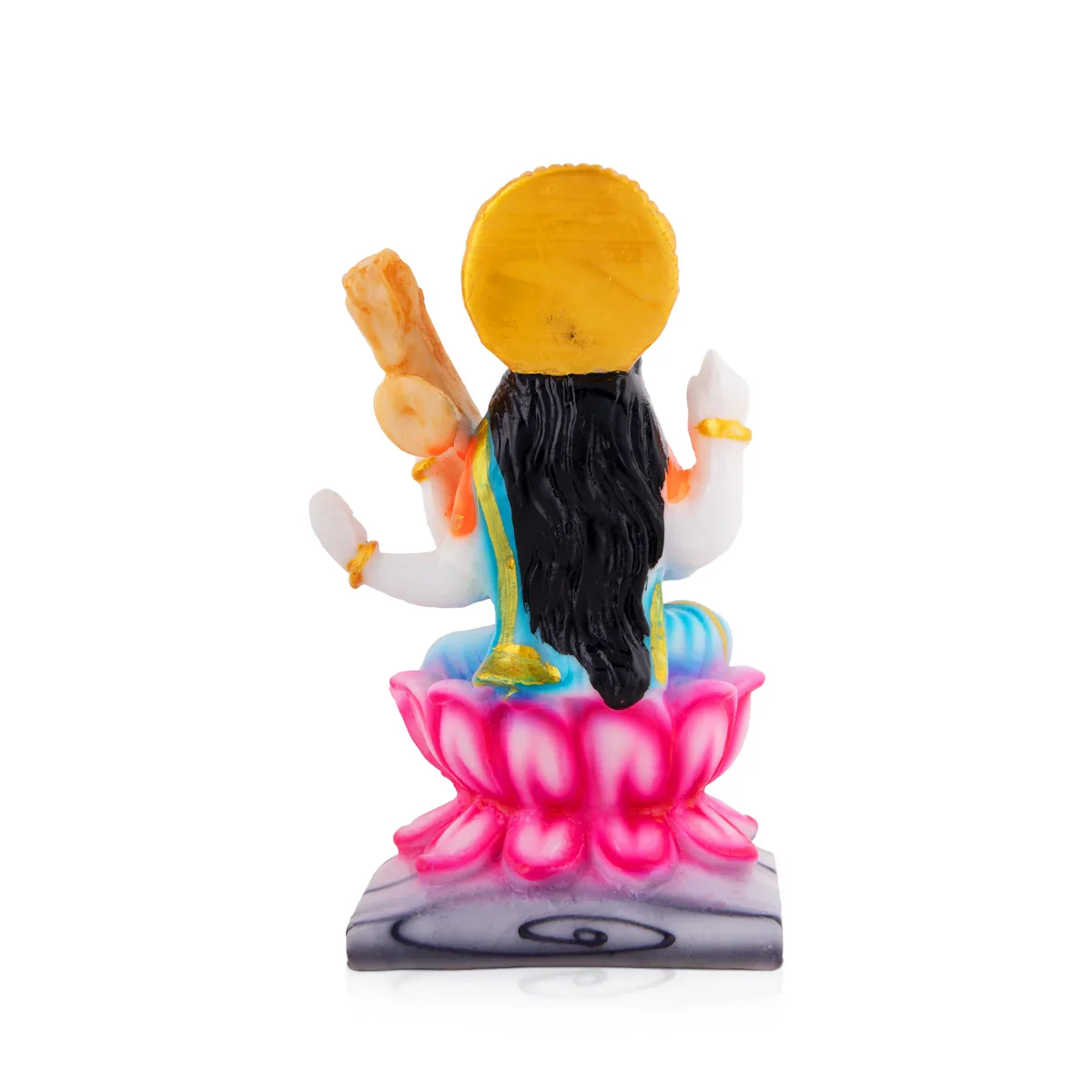 Saraswati Statue - 7 x 4 Inches | Saraswathi Statue/ Marble Dust Statue for Pooja - Image 4