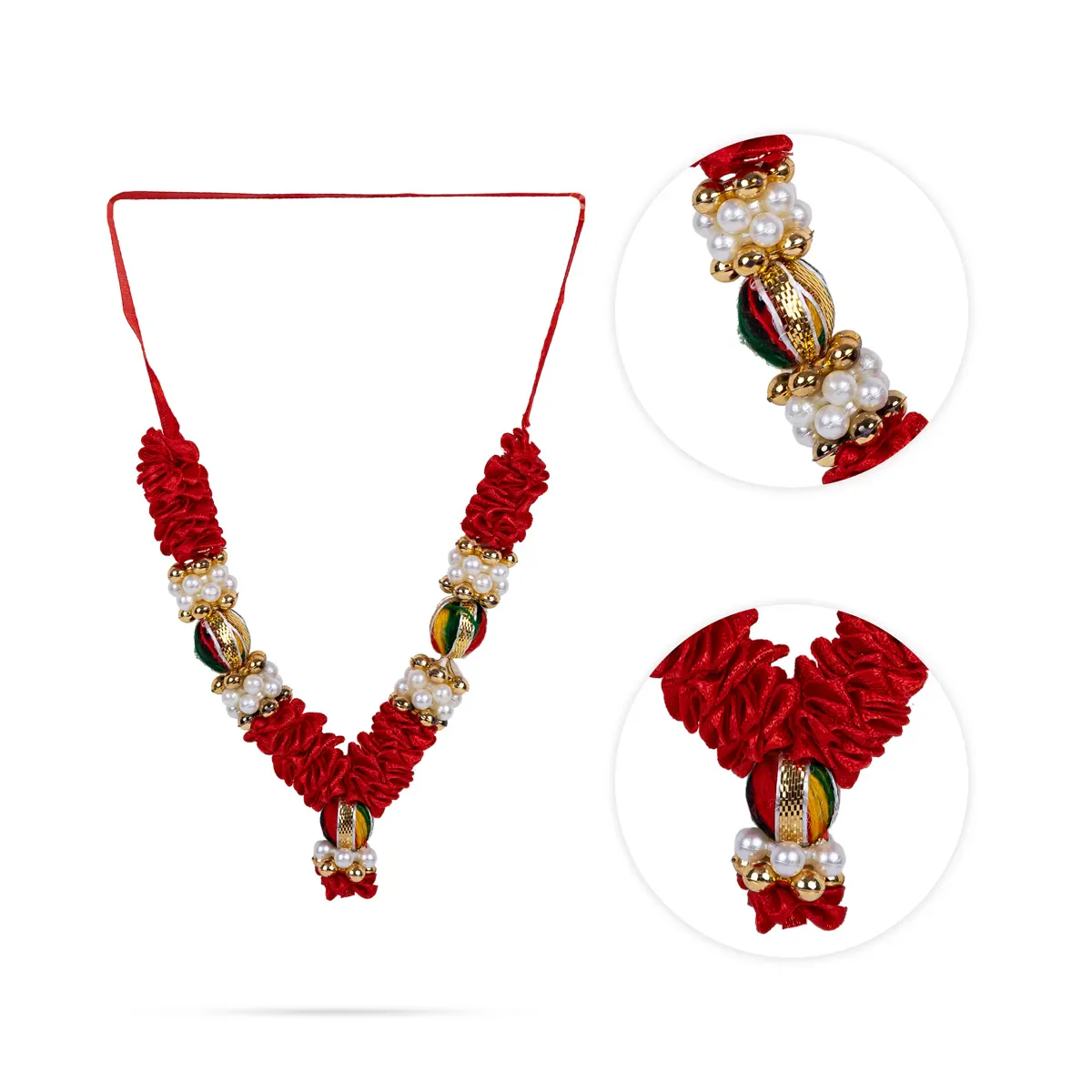 Satin Mala - 5 Inch | 6 Pcs / Artificial Flower Garland / Satin Mala For Deity Decor - Image 10