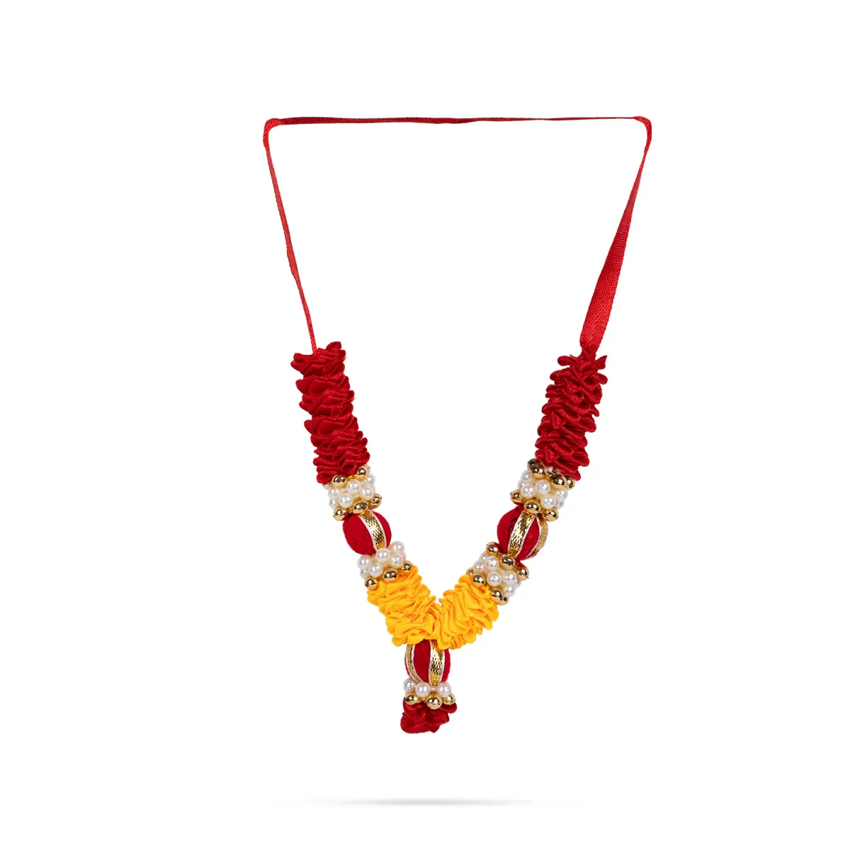 Satin Mala - 5 Inch | 6 Pcs / Artificial Flower Garland / Satin Mala For Deity Decor - Image 2