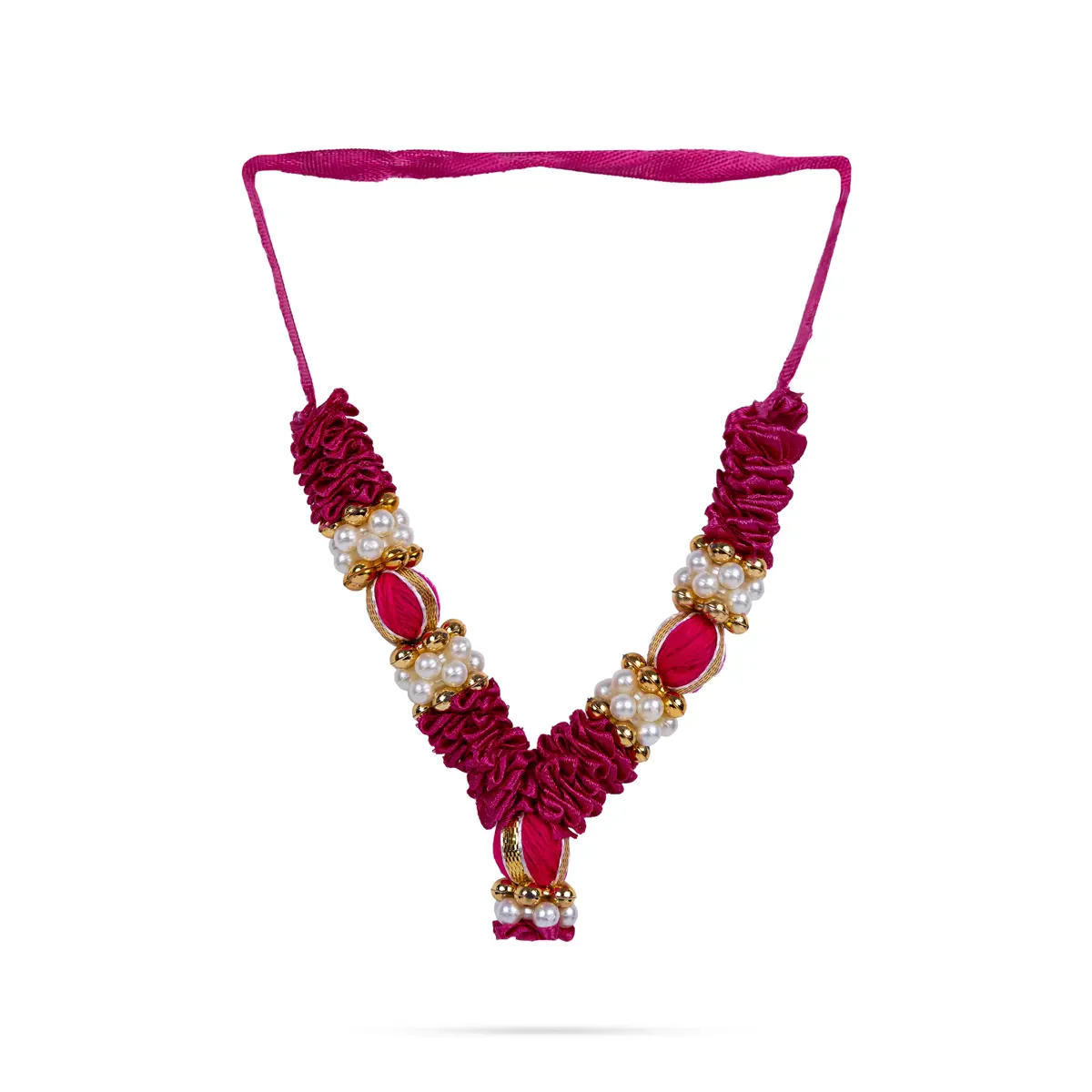 Satin Mala - 5 Inch | 6 Pcs / Artificial Flower Garland / Satin Mala For Deity Decor - Image 4