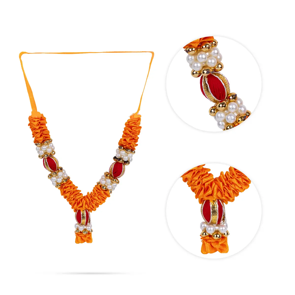 Satin Mala - 5 Inch | 6 Pcs / Artificial Flower Garland / Satin Mala For Deity Decor - Image 6