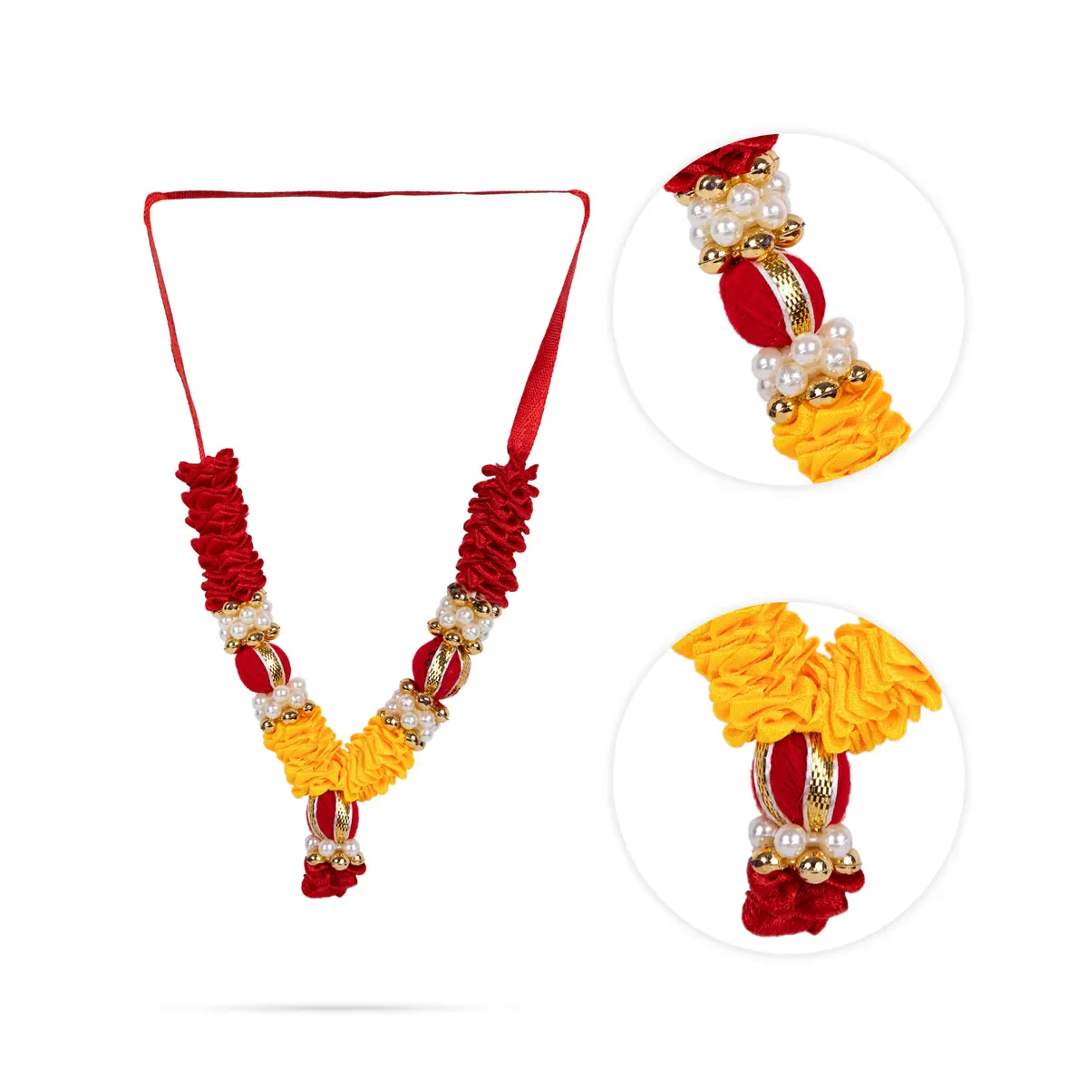 Satin Mala - 5 Inch | 6 Pcs / Artificial Flower Garland / Satin Mala For Deity Decor - Image 8