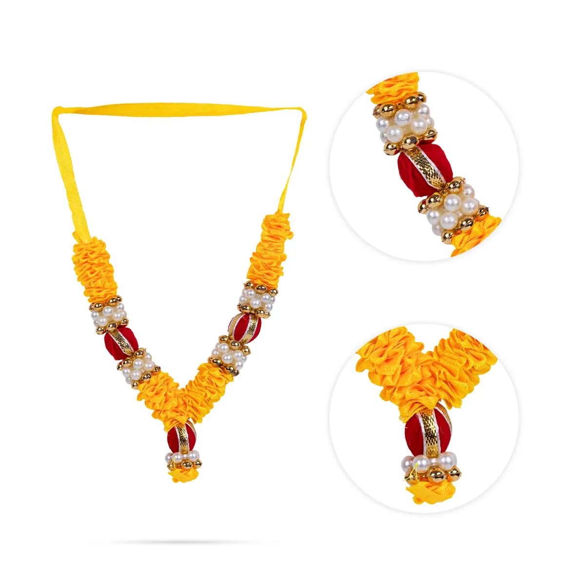Satin Mala - 5 Inch | 6 Pcs / Artificial Flower Garland / Satin Mala For Deity Decor - Image 9