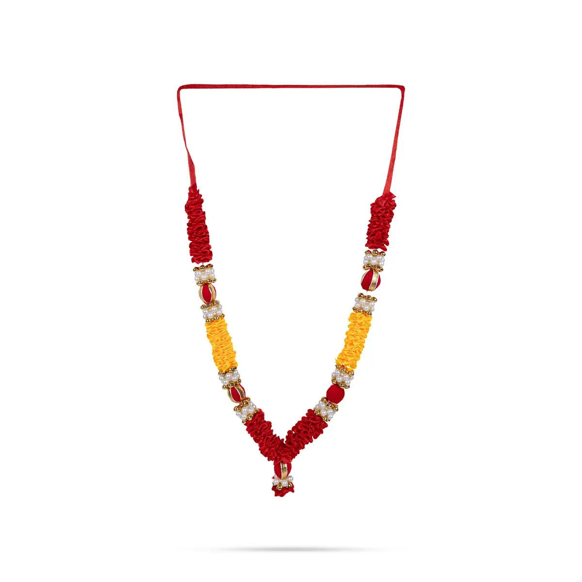 Satin Mala - 9 Inch | Artificial Flower Garland/ Satin Mala For God Decoration & Photo Frame - Image 2