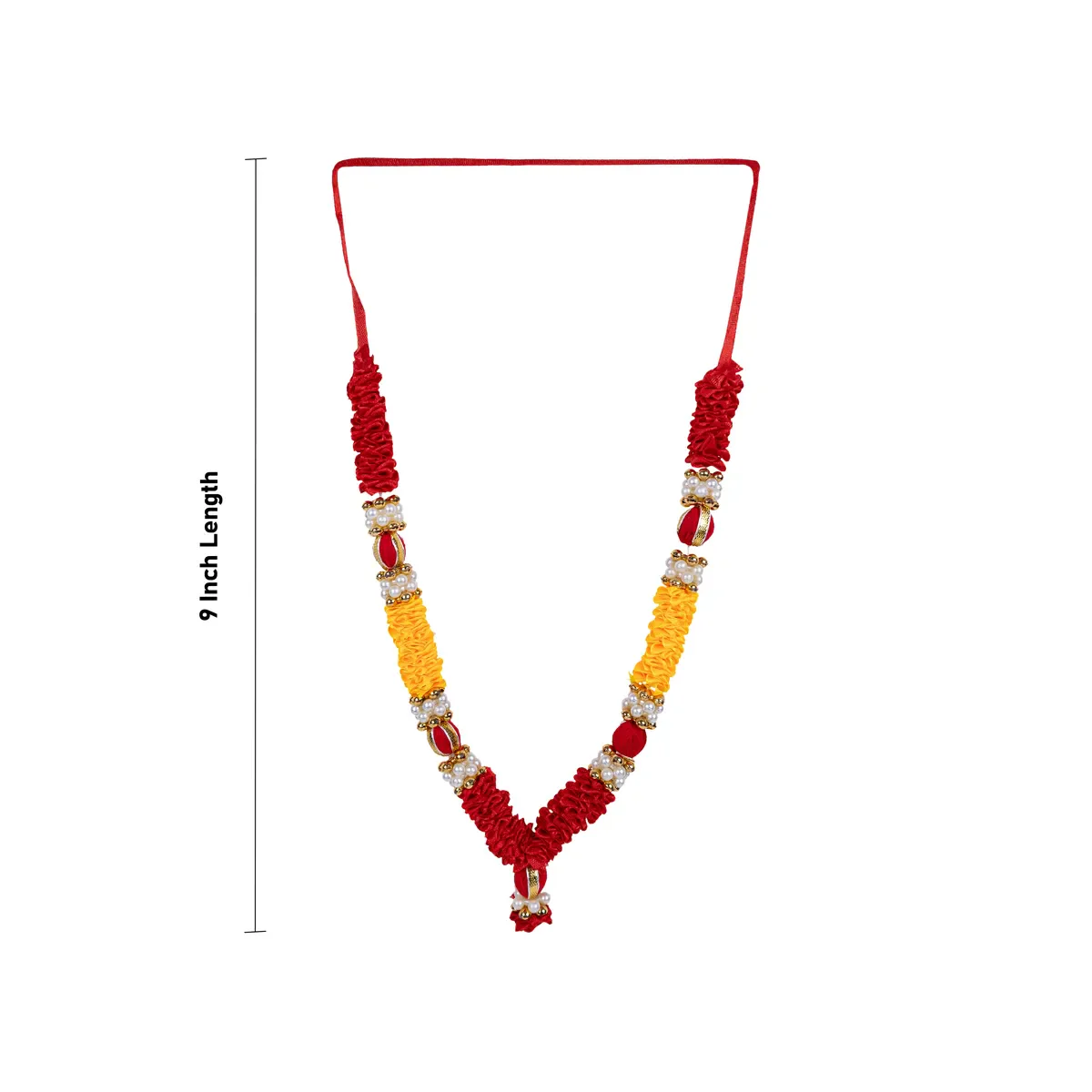 Satin Mala - 9 Inch | Artificial Flower Garland/ Satin Mala For God Decoration & Photo Frame - Image 5