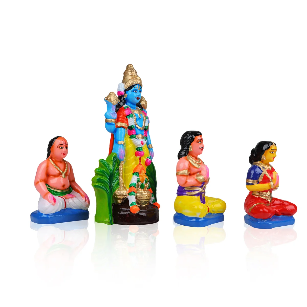 Satyanarayana Idol Pooja Clay Golu Bommai Set - 10 X 5.5 Inches | Navaratri Golu Gombe/ Giri Golu Doll - Image 2