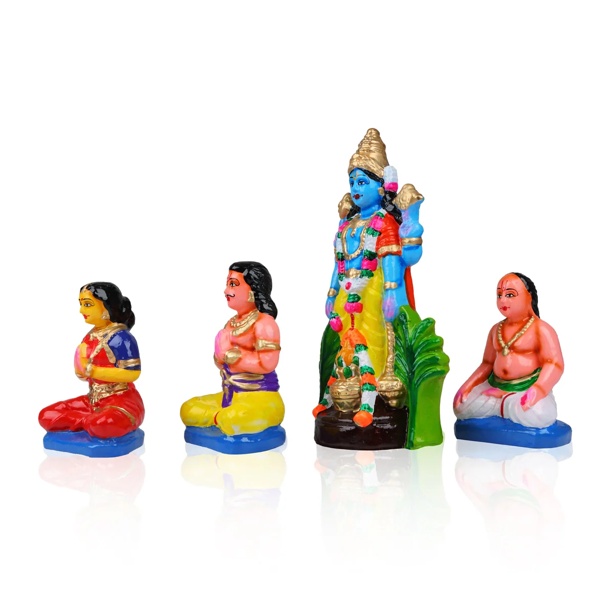 Satyanarayana Idol Pooja Clay Golu Bommai Set - 10 X 5.5 Inches | Navaratri Golu Gombe/ Giri Golu Doll - Image 5