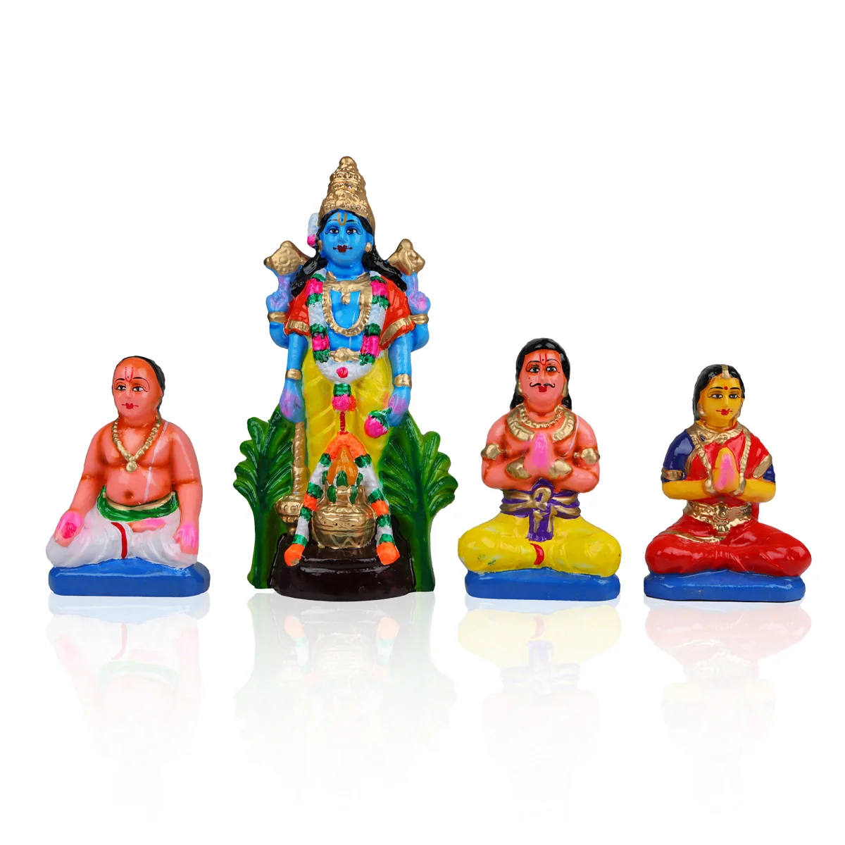 Satyanarayana Idol Pooja Clay Golu Bommai Set - 10 X 5.5 Inches | Navaratri Golu Gombe/ Giri Golu Doll - Image 6