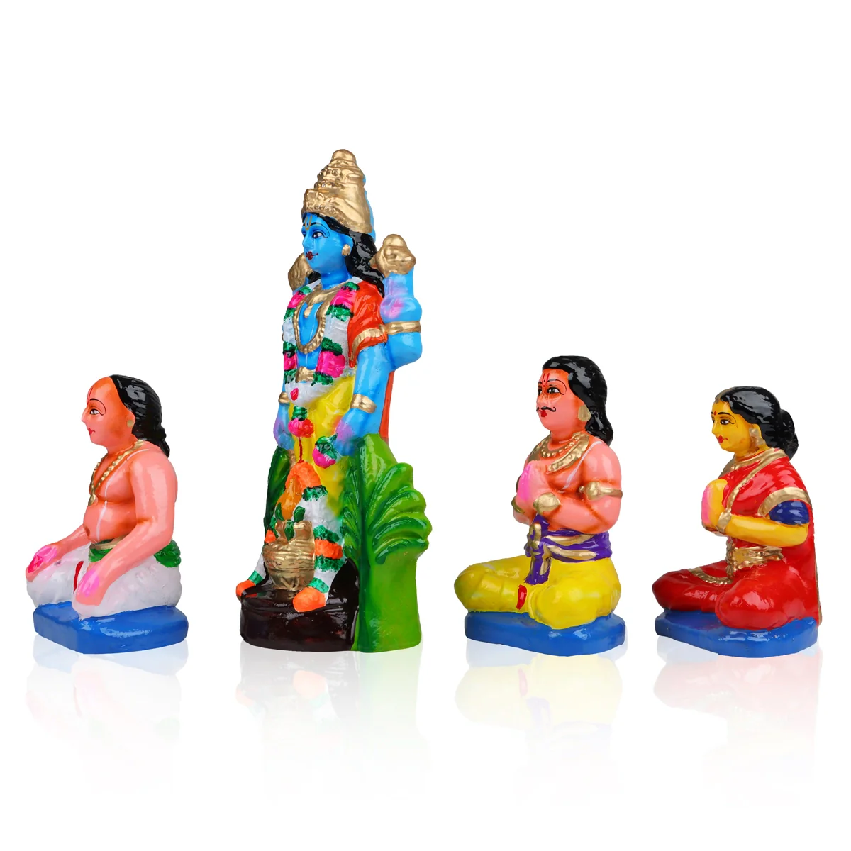Satyanarayana Idol Pooja Clay Golu Bommai Set - 10 X 5.5 Inches | Navaratri Golu Gombe/ Giri Golu Doll - Image 7