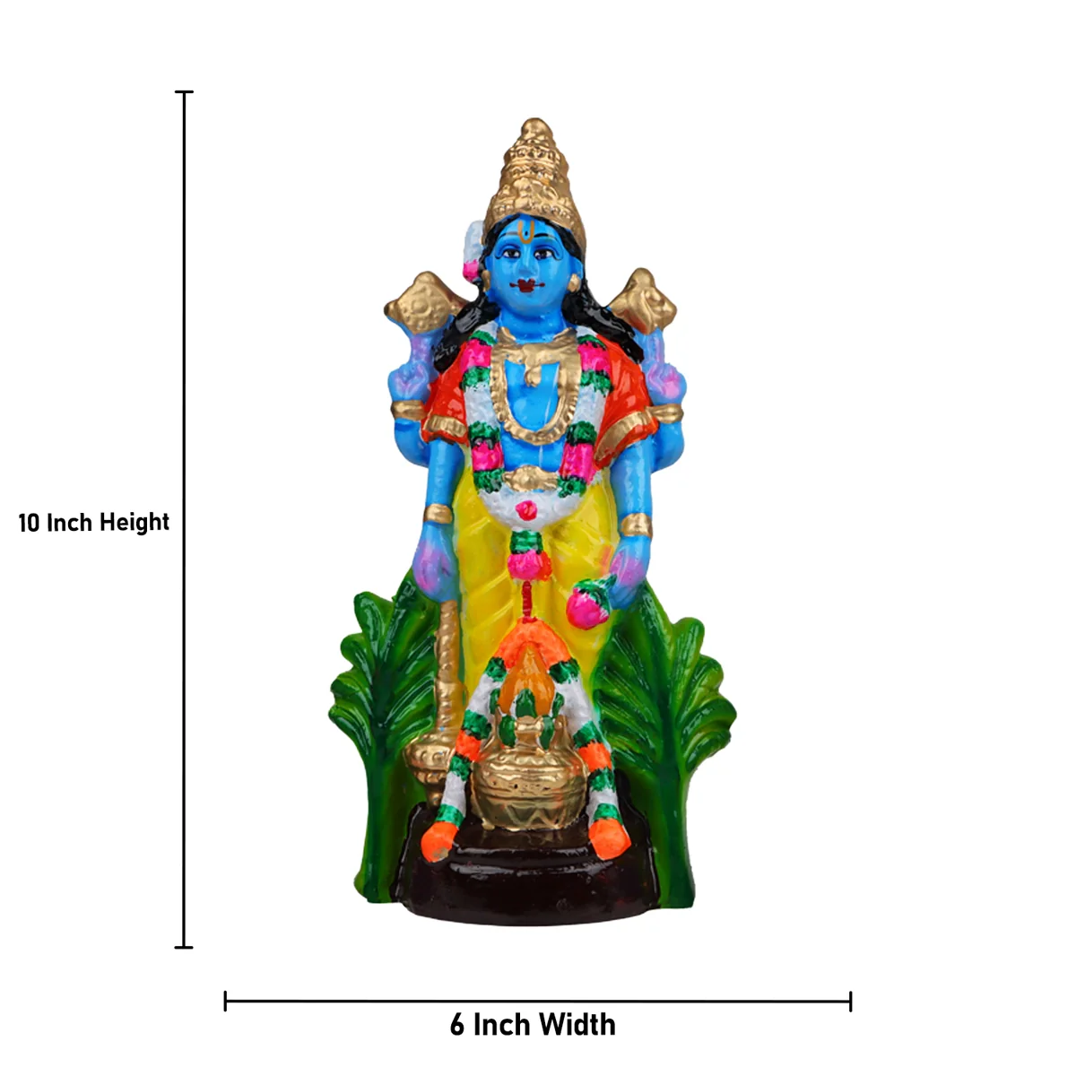 Satyanarayana Idol Pooja Clay Golu Bommai Set - 10 X 5.5 Inches | Navaratri Golu Gombe/ Giri Golu Doll - Image 8