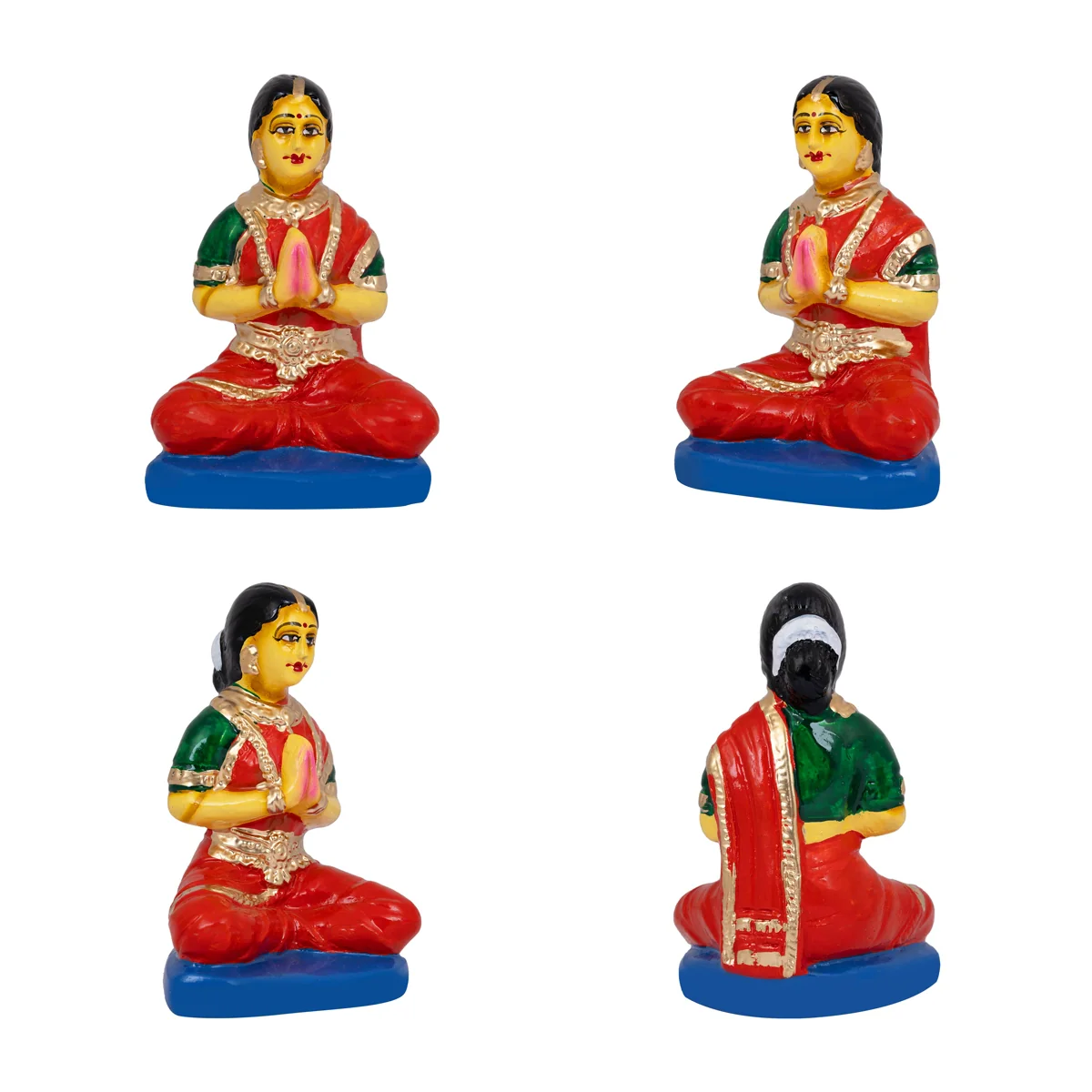 Satyanarayana Idol Pooja Paper Mache Golu Bommai Set - 11 X 5.5 Inches | Navaratri Golu Gombe/ Giri Golu Doll - Image 2