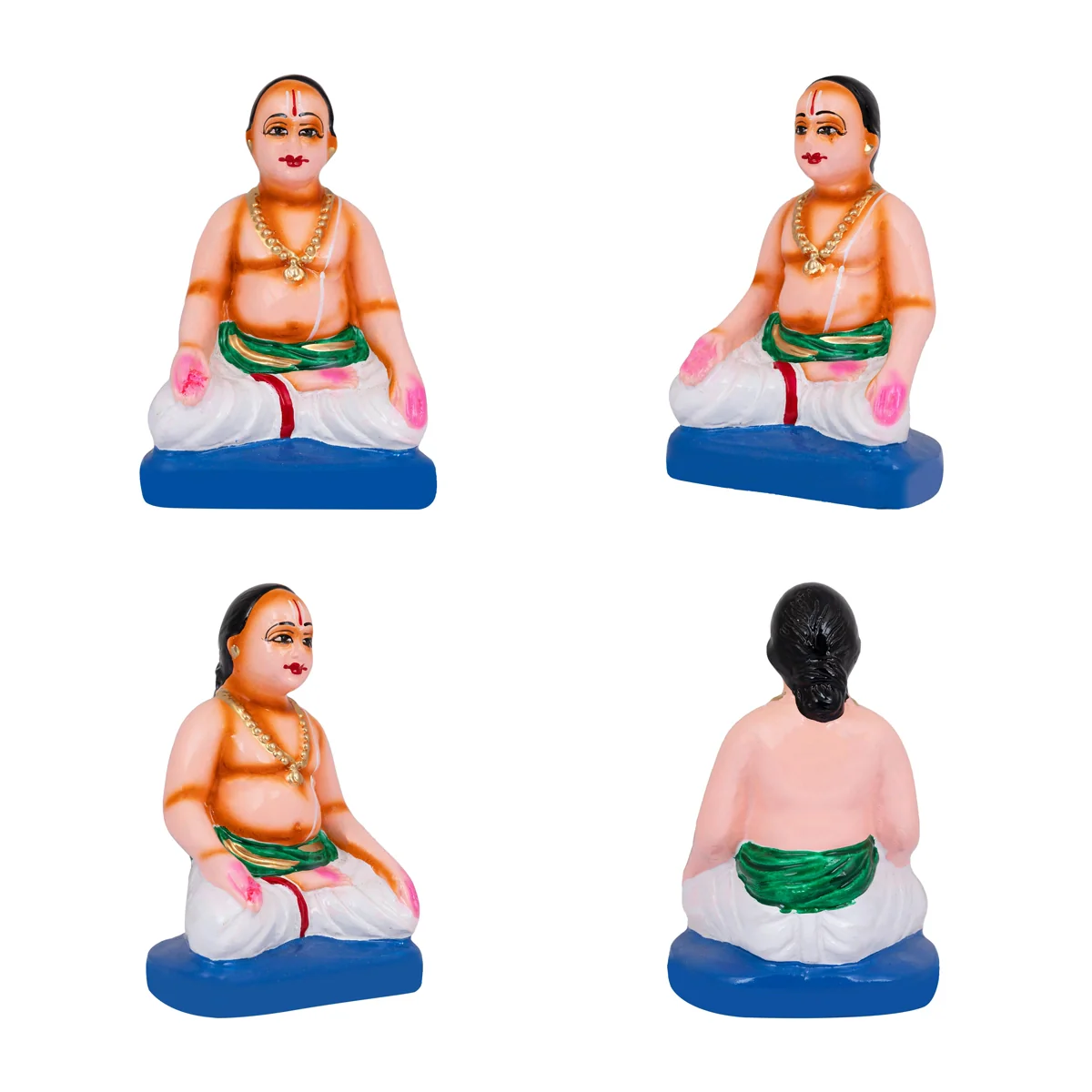 Satyanarayana Idol Pooja Paper Mache Golu Bommai Set - 11 X 5.5 Inches | Navaratri Golu Gombe/ Giri Golu Doll - Image 3