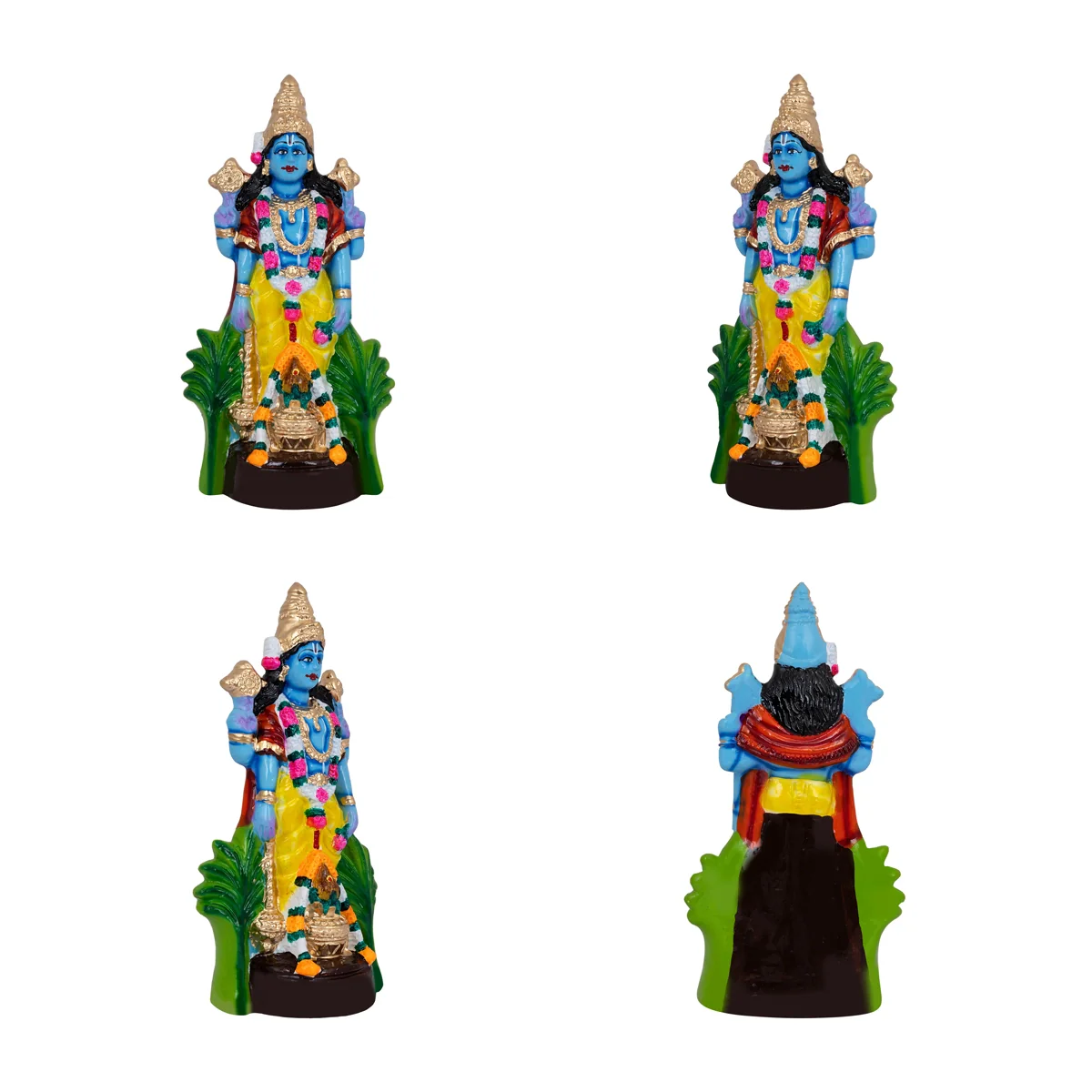 Satyanarayana Idol Pooja Paper Mache Golu Bommai Set - 11 X 5.5 Inches | Navaratri Golu Gombe/ Giri Golu Doll - Image 5