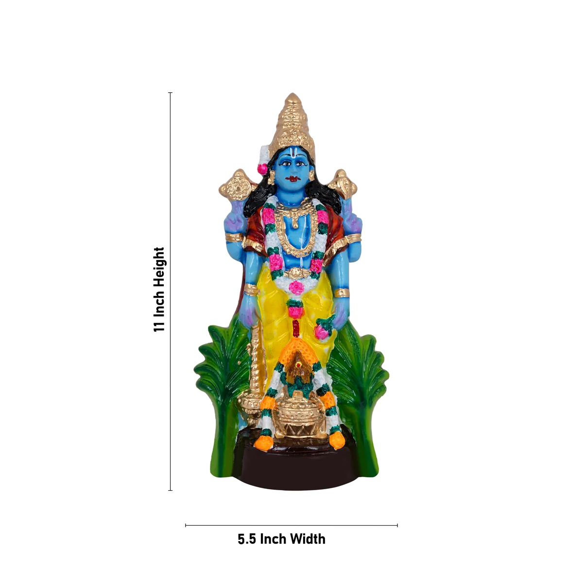 Satyanarayana Idol Pooja Paper Mache Golu Bommai Set - 11 X 5.5 Inches | Navaratri Golu Gombe/ Giri Golu Doll - Image 6