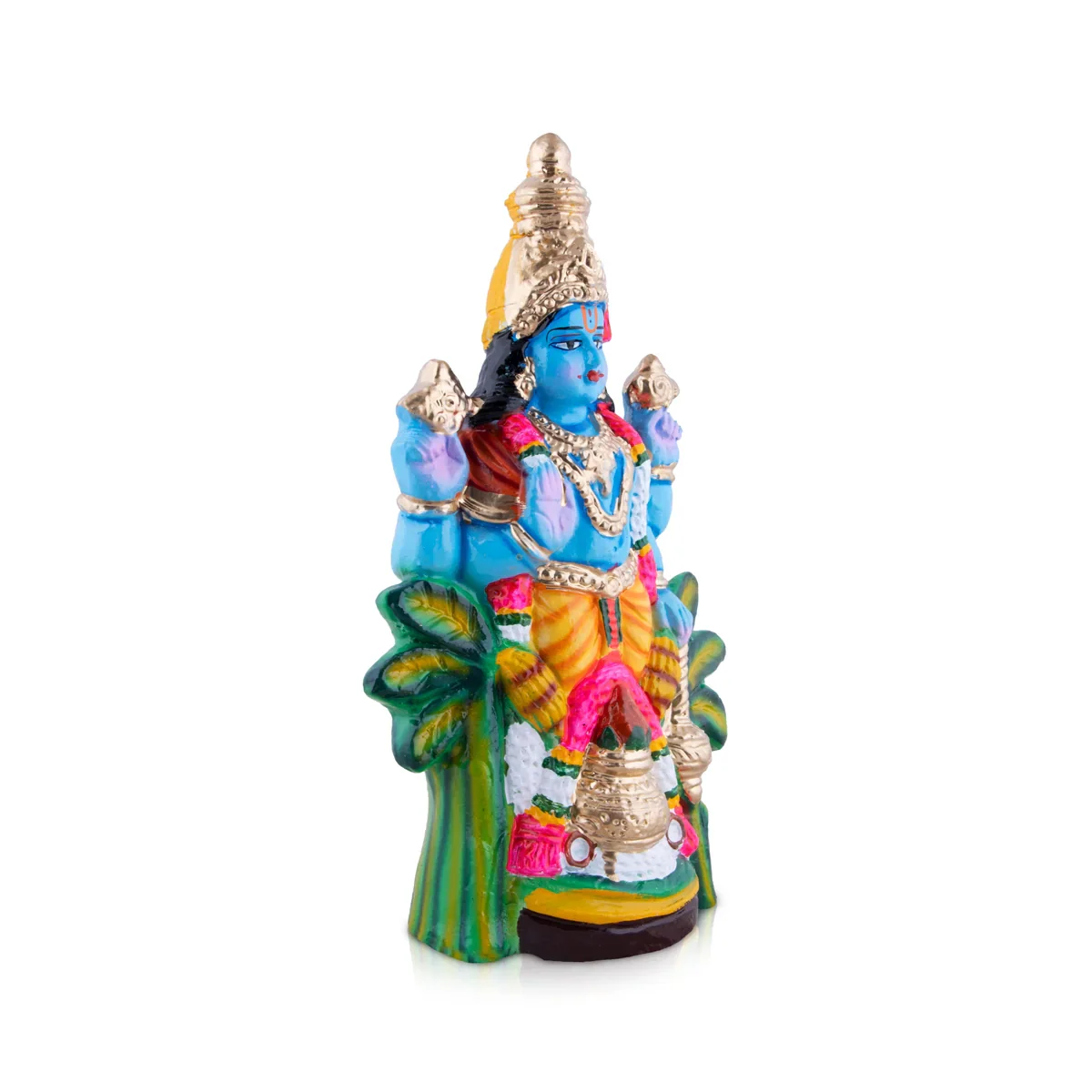 Satyanarayana Swamy Clay Golu Bommai - 13 x 7.5 Inches | Giri Golu Doll/ Navaratri Golu Bomma/Gombe/Bommai - Image 2