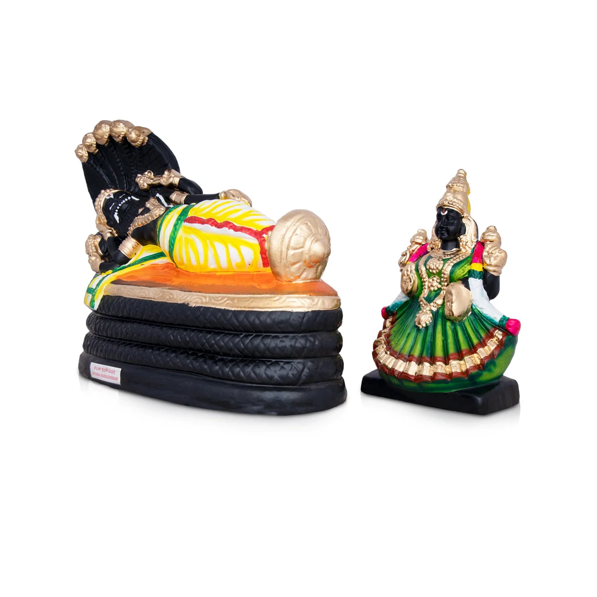 Sayana Narasimhar Clay Golu Bommai Pair - 10 x 13 Inches | Giri Golu Doll/ Navaratri Golu Bomma/ Bommai/ Gombe - Image 3