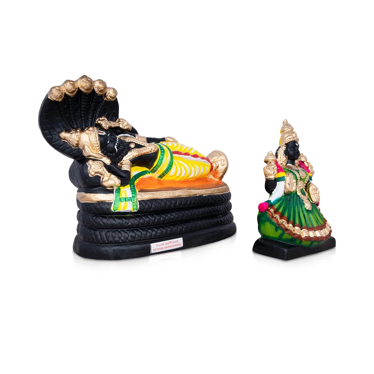 Sayana Narasimhar Clay Golu Bommai Pair - 10 x 13 Inches | Giri Golu Doll/ Navaratri Golu Bomma/ Bommai/ Gombe - Image 4