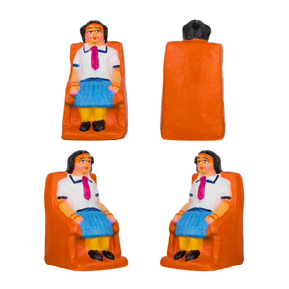 School Clay Golu Bommai Set - 5 x 2.5 Inches | Giri Golu Doll/ Navaratri Golu Bomma/Gombe/Bommai - Image 3
