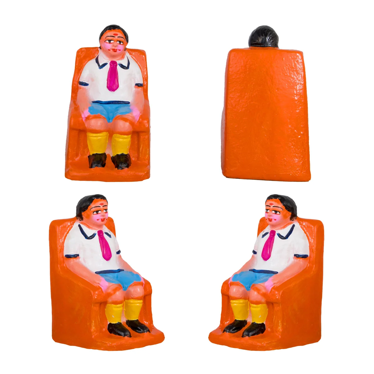 School Clay Golu Bommai Set - 5 x 2.5 Inches | Giri Golu Doll/ Navaratri Golu Bomma/Gombe/Bommai - Image 4