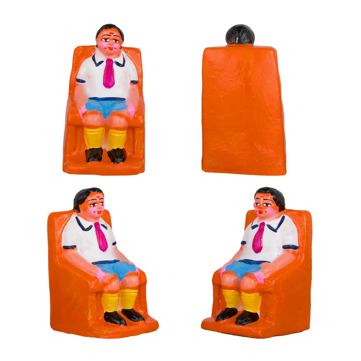 School Clay Golu Bommai Set - 5 x 2.5 Inches | Giri Golu Doll/ Navaratri Golu Bomma/Gombe/Bommai - Image 5