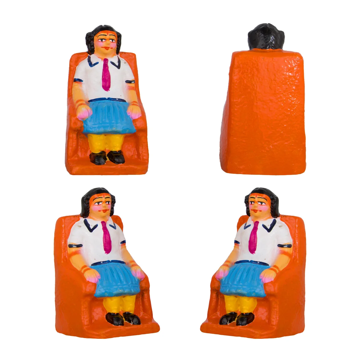 School Clay Golu Bommai Set - 5 x 2.5 Inches | Giri Golu Doll/ Navaratri Golu Bomma/Gombe/Bommai - Image 6