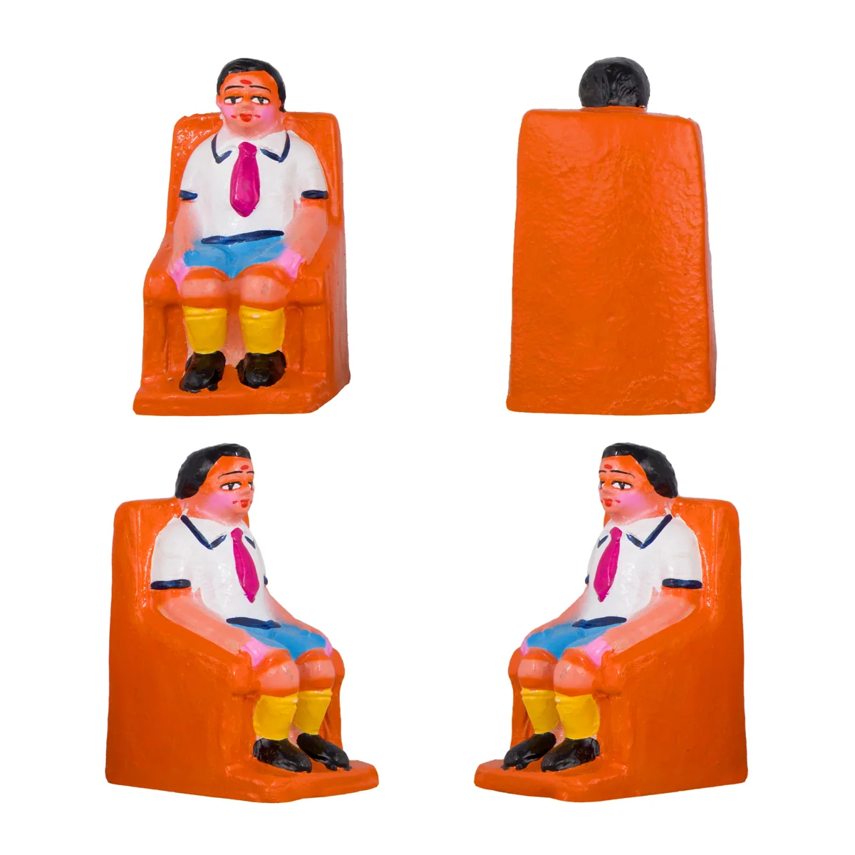 School Clay Golu Bommai Set - 5 x 2.5 Inches | Giri Golu Doll/ Navaratri Golu Bomma/Gombe/Bommai - Image 7