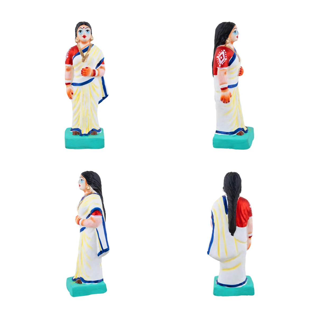 School Clay Golu Bommai Set - 7 x 3 Inches | Navaratri Gombe/ Giri Golu Doll/ Navratri Decor - Image 2
