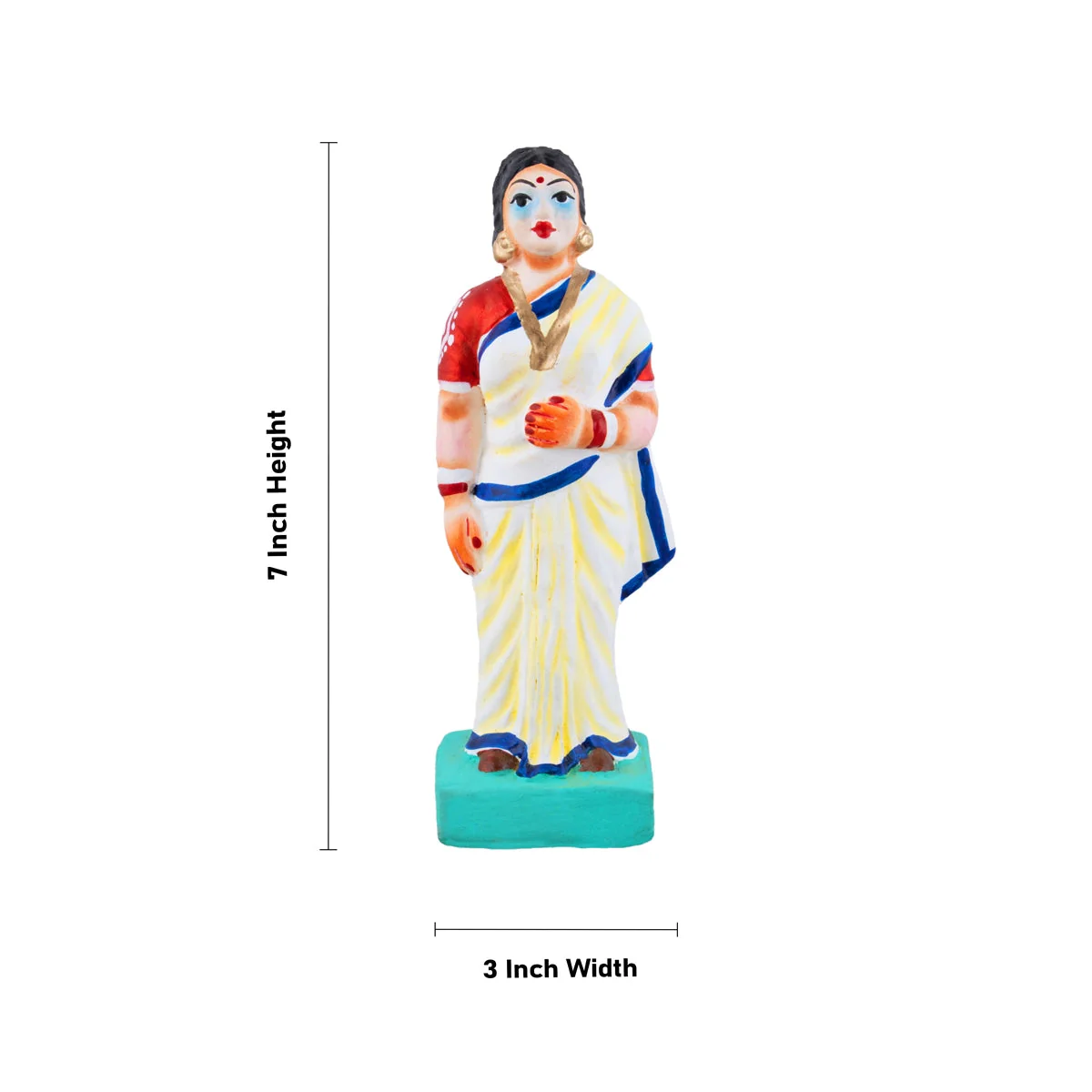 School Clay Golu Bommai Set - 7 x 3 Inches | Navaratri Gombe/ Giri Golu Doll/ Navratri Decor - Image 7