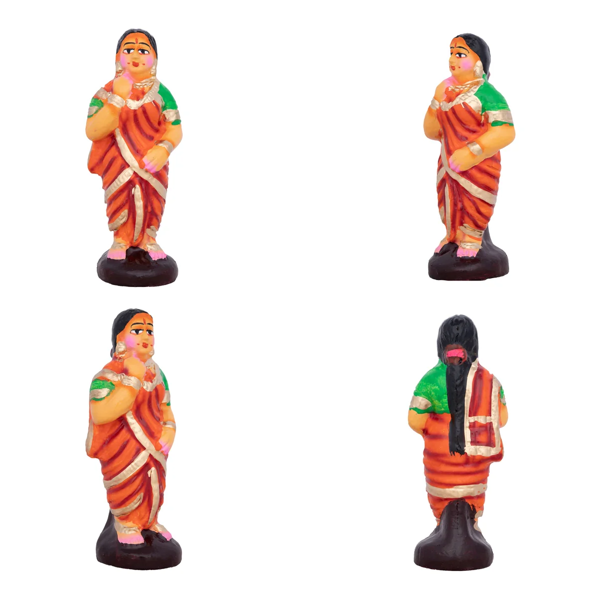 Seemantham Clay Golu Bommai Set - 7 x 3 Inches | Giri Golu Doll/ Navaratri Golu Bomma/Gombe/Bommai - Image 2