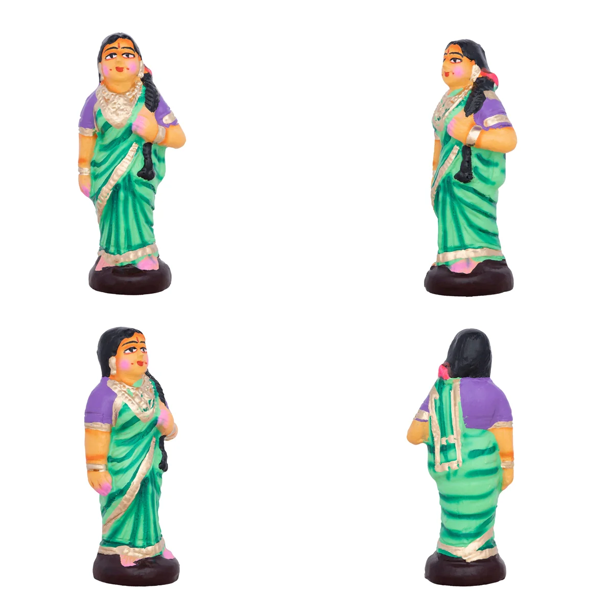 Seemantham Clay Golu Bommai Set - 7 x 3 Inches | Giri Golu Doll/ Navaratri Golu Bomma/Gombe/Bommai - Image 3