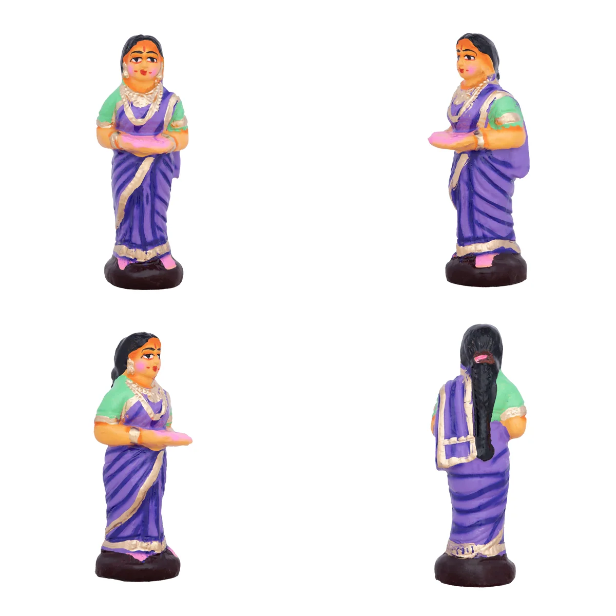 Seemantham Clay Golu Bommai Set - 7 x 3 Inches | Giri Golu Doll/ Navaratri Golu Bomma/Gombe/Bommai - Image 4