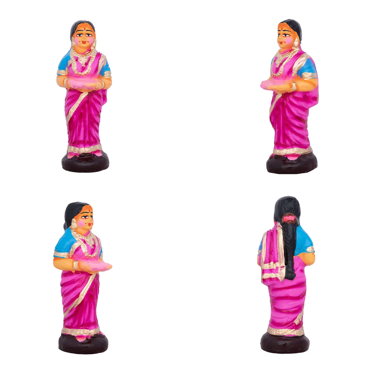 Seemantham Clay Golu Bommai Set - 7 x 3 Inches | Giri Golu Doll/ Navaratri Golu Bomma/Gombe/Bommai - Image 5