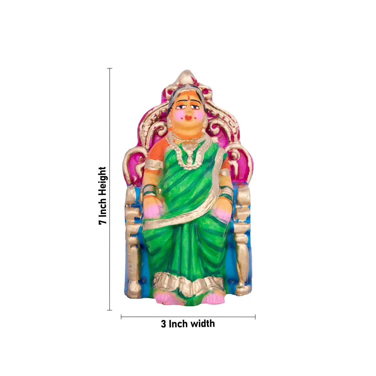 Seemantham Clay Golu Bommai Set - 7 x 3 Inches | Giri Golu Doll/ Navaratri Golu Bomma/Gombe/Bommai - Image 7
