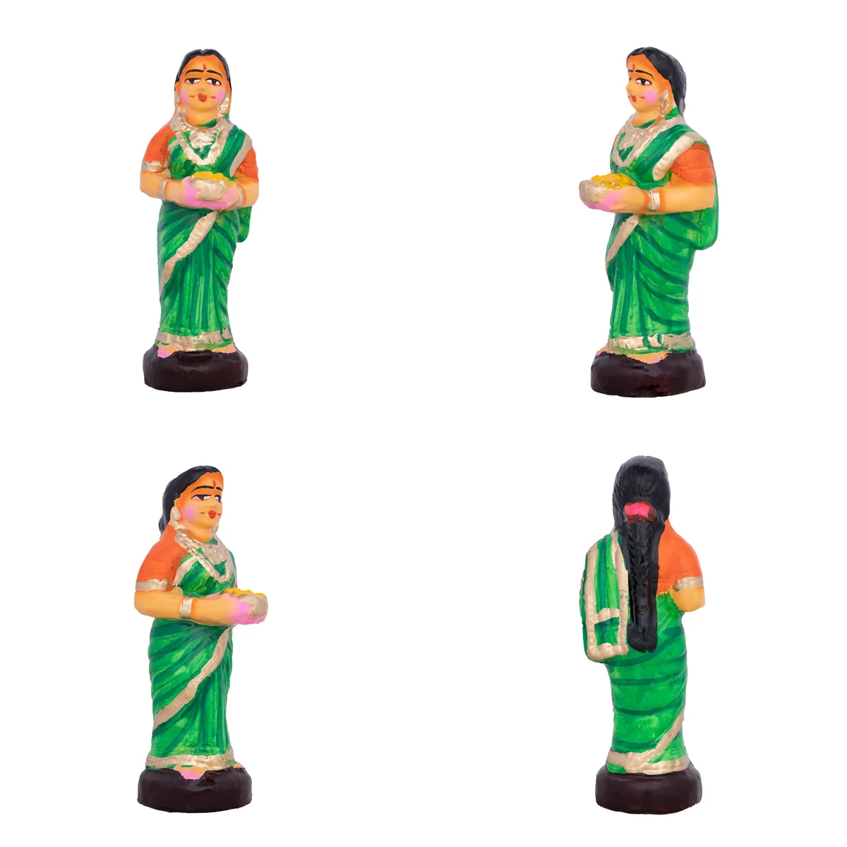 Seemantham Clay Golu Bommai Set - 7 x 3 Inches | Giri Golu Doll/ Navaratri Golu Bomma/Gombe/Bommai - Image 8