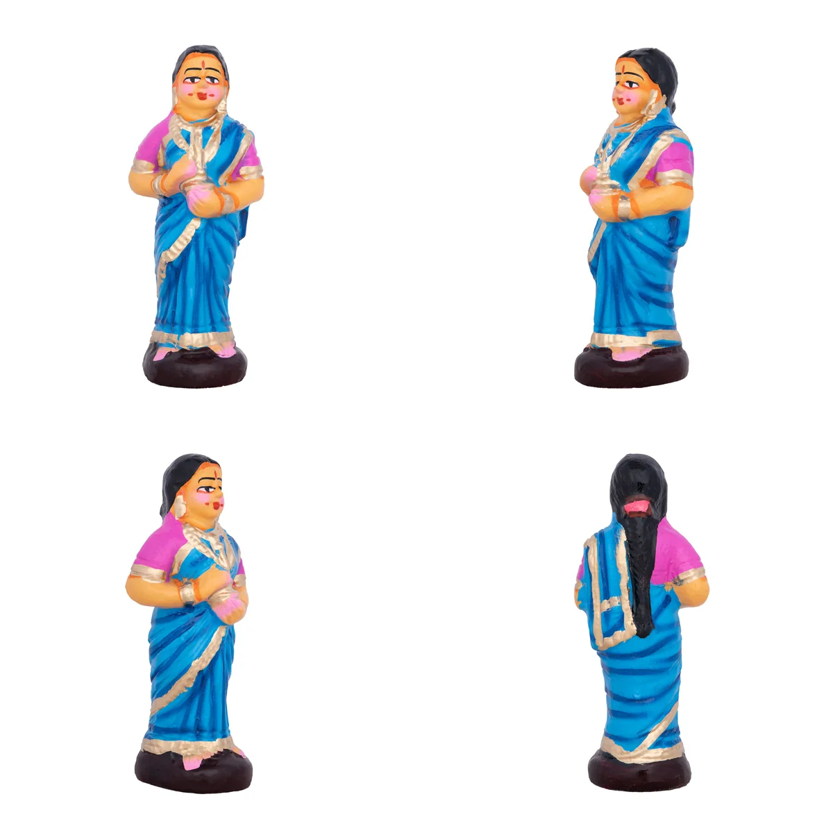 Seemantham Clay Golu Bommai Set - 7 x 3 Inches | Giri Golu Doll/ Navaratri Golu Bomma/Gombe/Bommai - Image 9