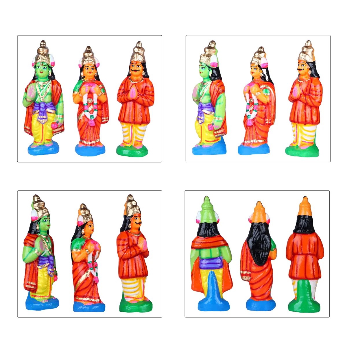 Seetha Kalyanam Clay Golu Bommai Set - 8.5 x 3 Inches | Giri Golu Doll/ Navaratri Golu Bomma/Gombe/Bommai - Image 4
