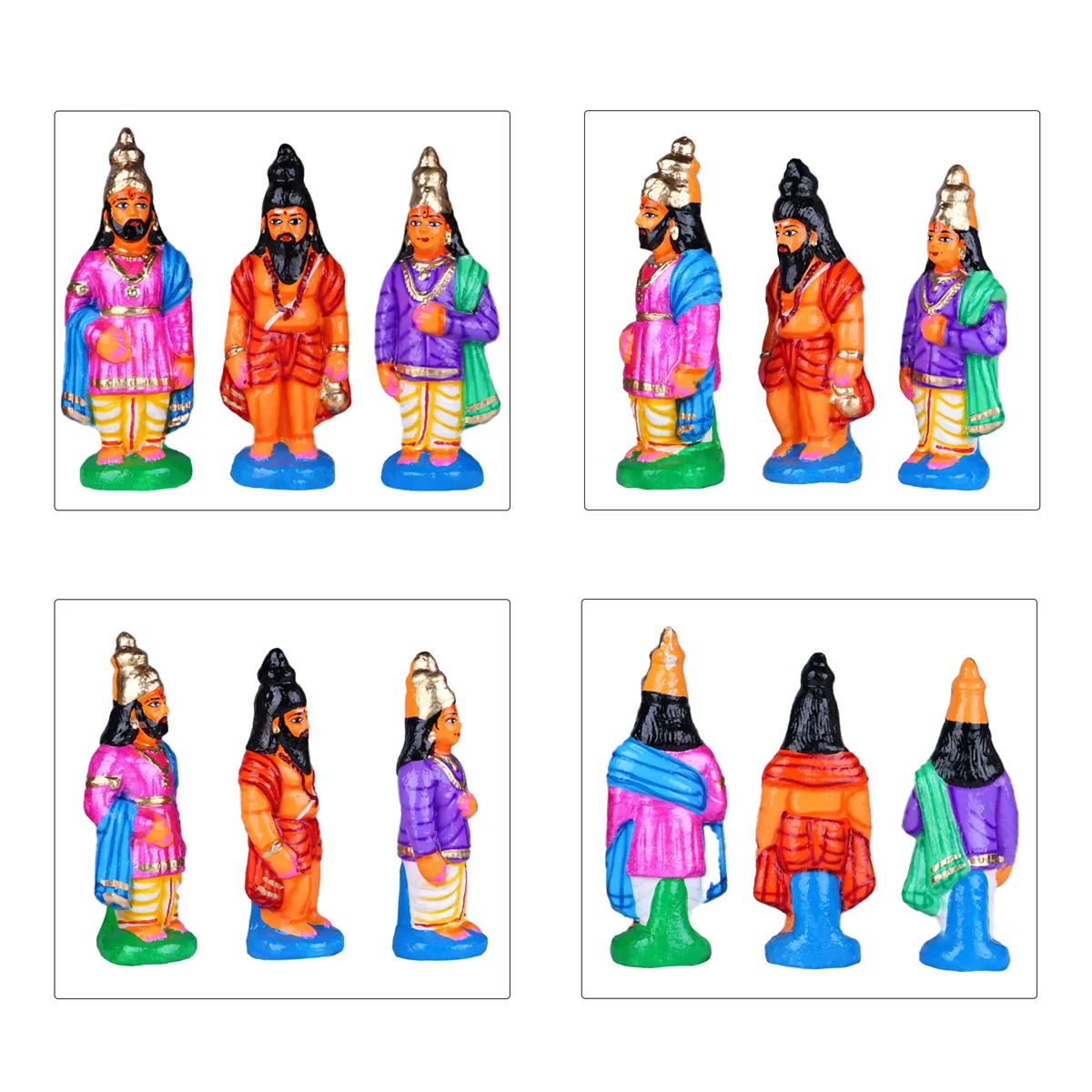 Seetha Kalyanam Clay Golu Bommai Set - 8.5 x 3 Inches | Giri Golu Doll/ Navaratri Golu Bomma/Gombe/Bommai - Image 5