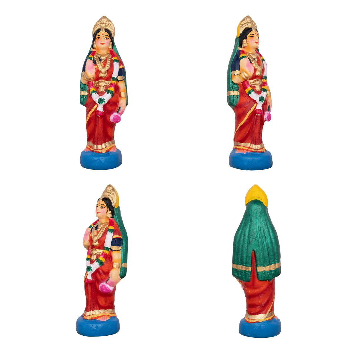 Seetha Kalyanam Clay Golu Bommai Set - 9 x 3 Inches | Giri Golu Doll/ Navaratri Golu Bomma/Gombe/Bommai - Image 2