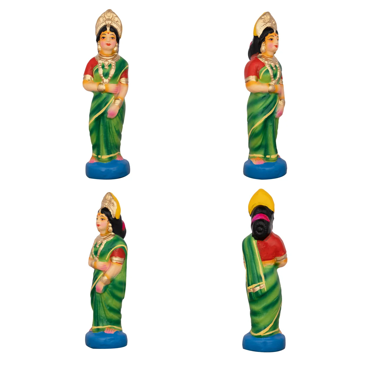 Seetha Kalyanam Clay Golu Bommai Set - 9 x 3 Inches | Giri Golu Doll/ Navaratri Golu Bomma/Gombe/Bommai - Image 9