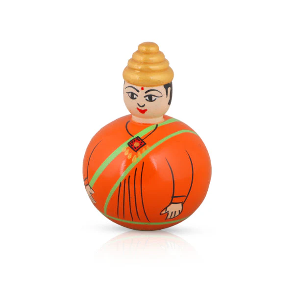 Self Balancing Doll - Men - Thalaiyatti Bommai - Wood - 6 Inch - Image 2