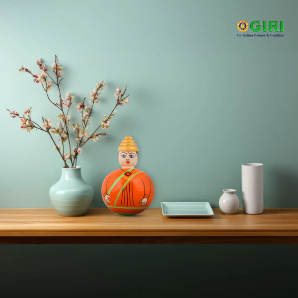 Self Balancing Doll - Men - Thalaiyatti Bommai - Wood - 6 Inch - Image 6