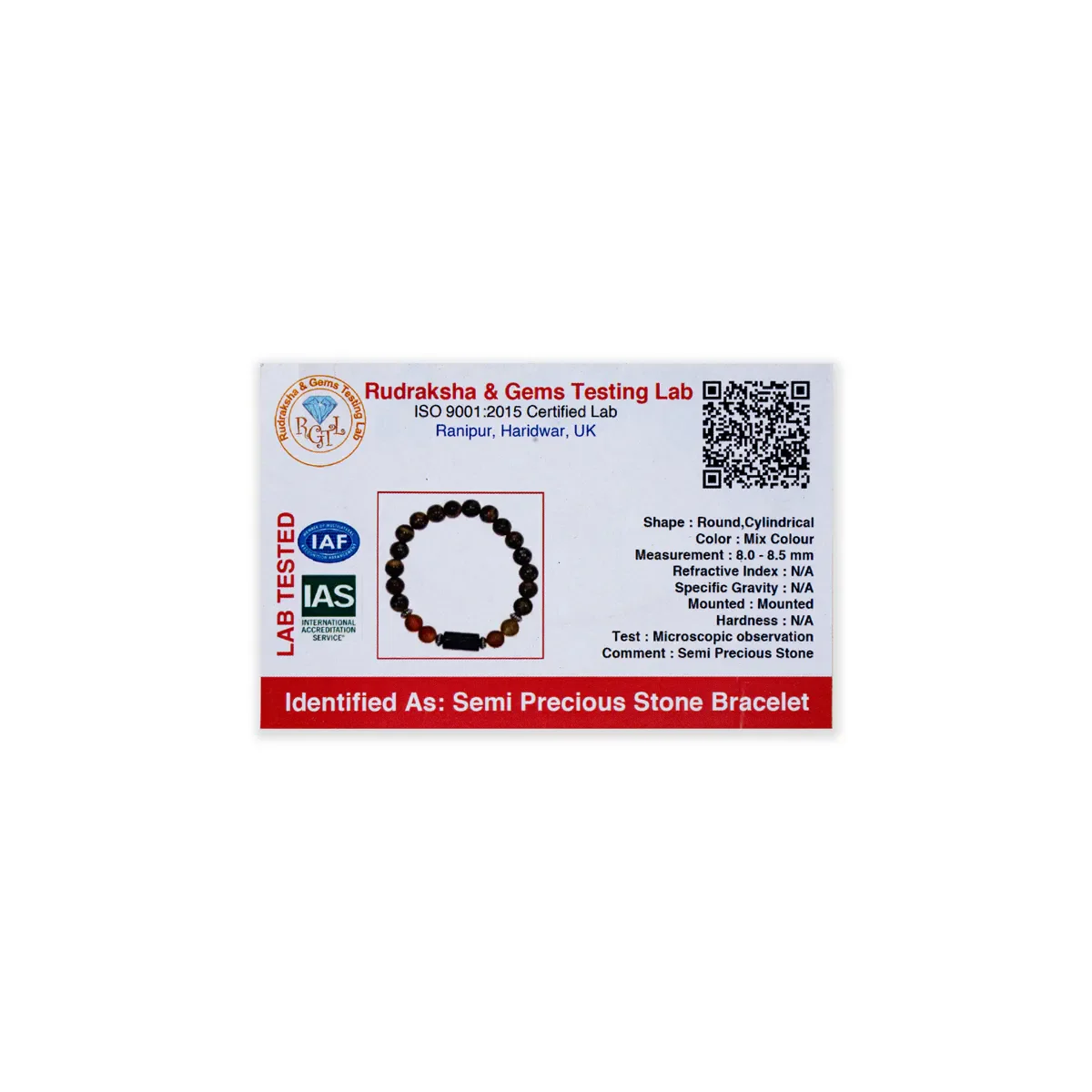 Semi Precious Stone Bracelet - 2.5 Inches | Semi Precious Stone Hand Band/ Crystal Bracelet For Leo Rashi - Image 3