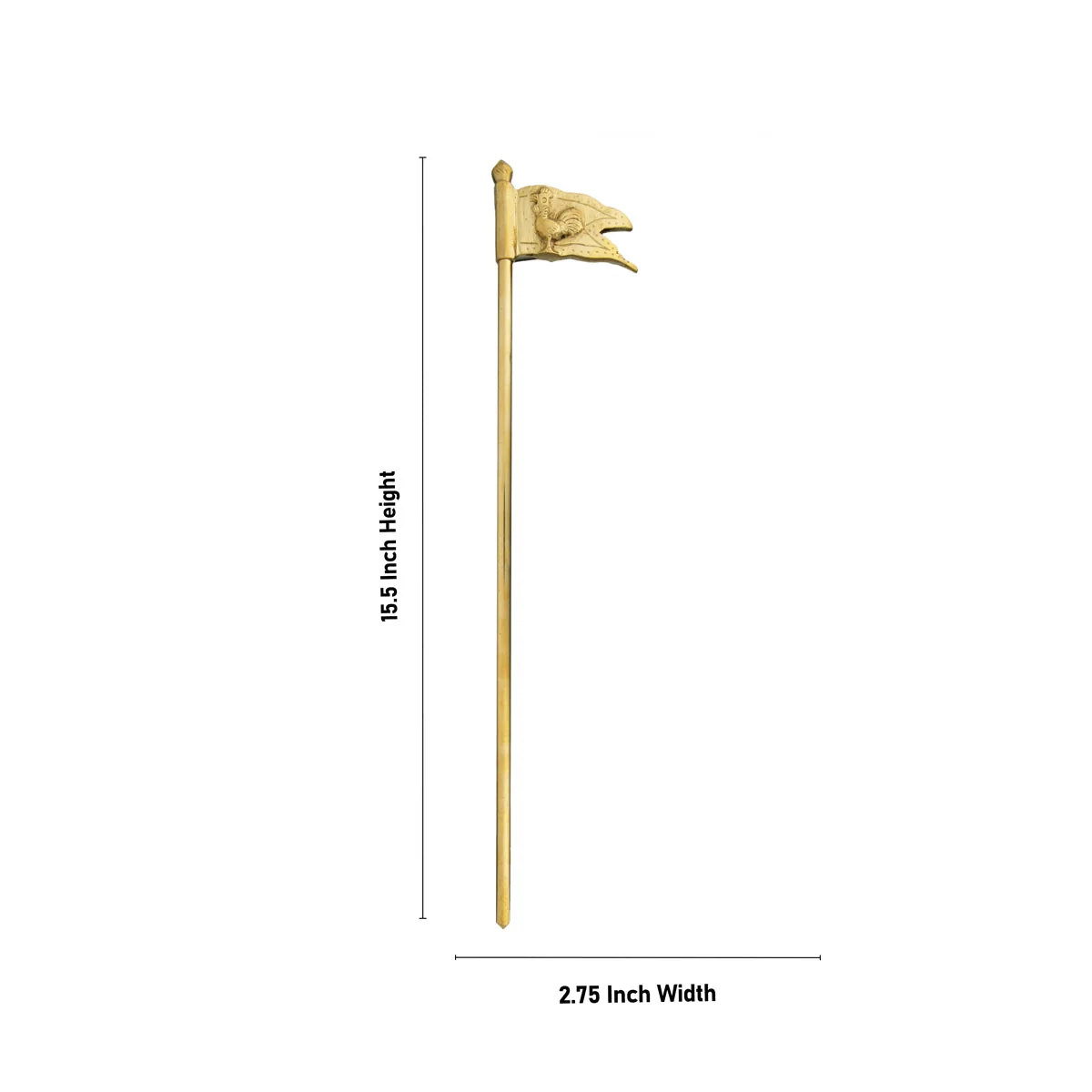 Seval Kodi - 15.5 x 2.75 Inches | Brass Seval Flag/ Murugan Seval Kodi/ Seval Kodi Flag for Pooja - Image 2