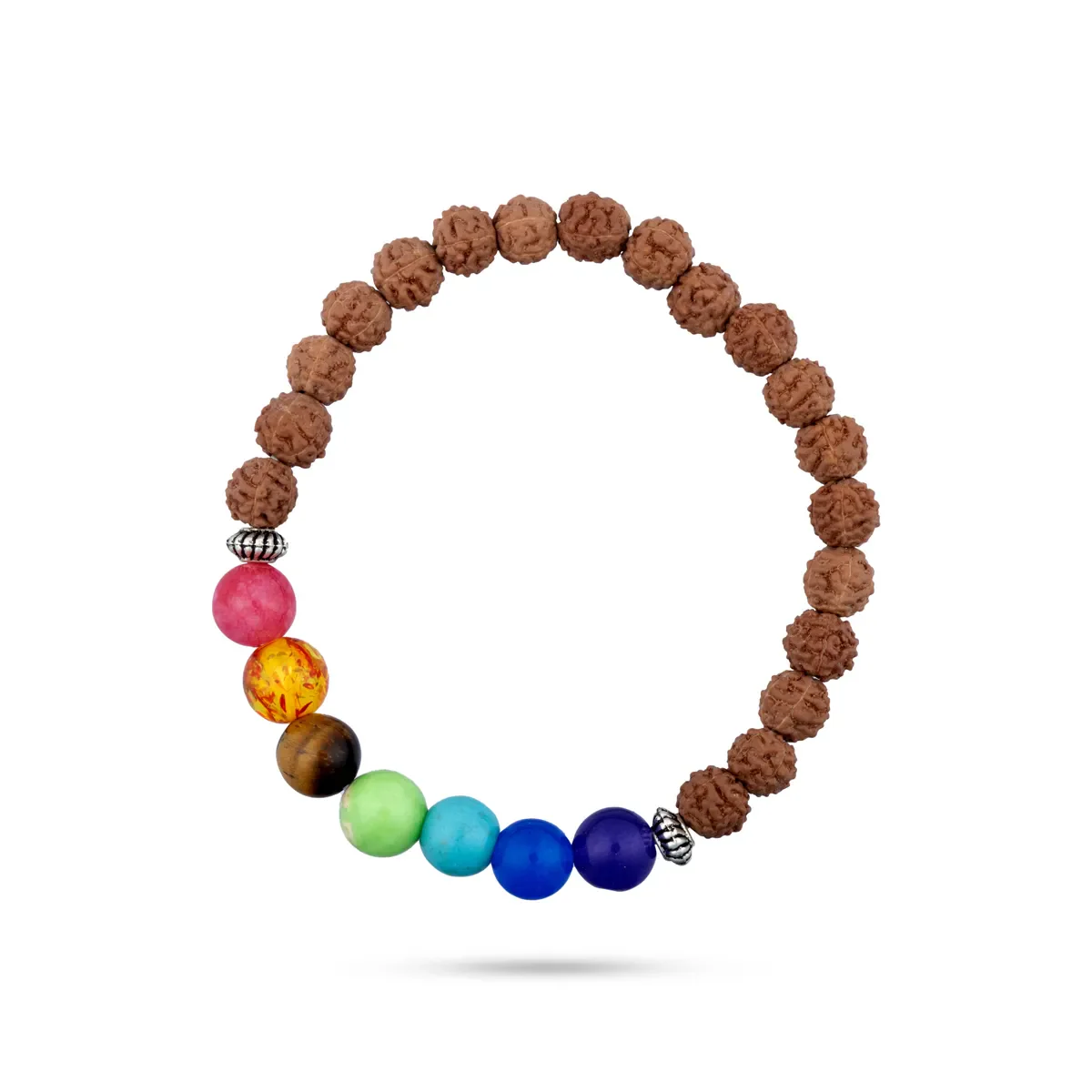 Seven Chakra Bracelet - 2.5 Inches | 7 Chakra & Rudraksha Hand Band For Spiritual Wear - Image 3