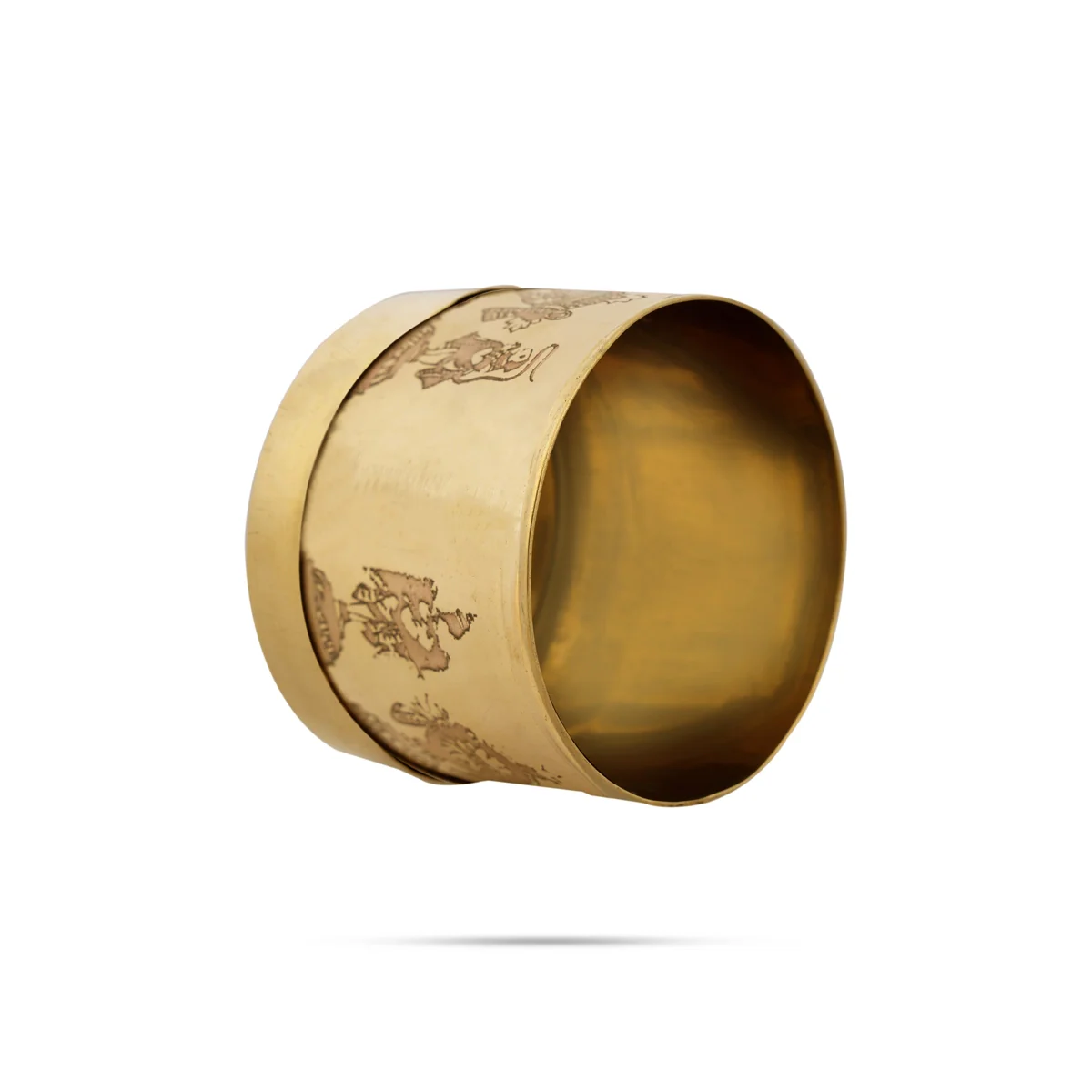 Brass Padi - 2.5 x 2.5 Inches | Shankh Chakra Namam Design Idangazhi/ Brass Para/ Changazhi for Home - Image 3