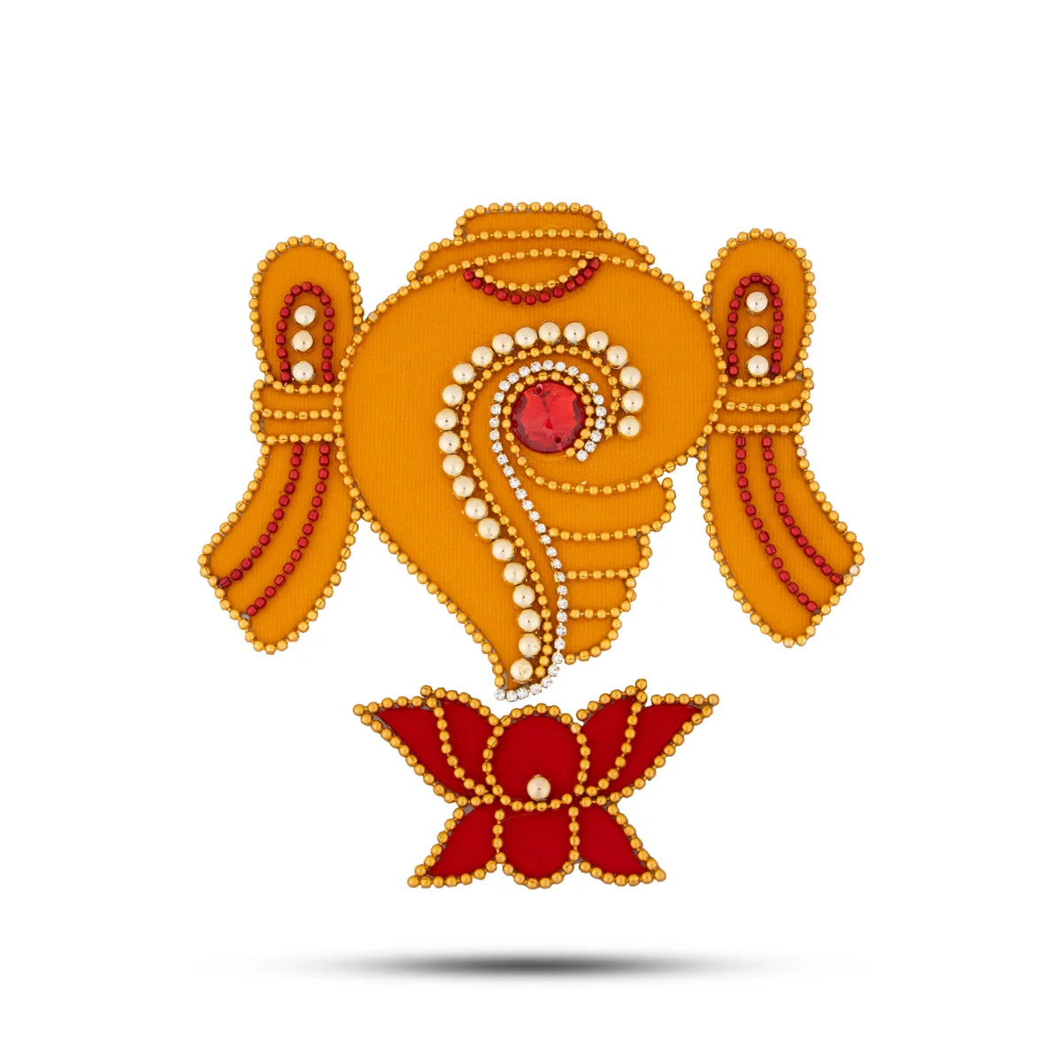 Shank Chakra Namam Rangoli Sticker - 5 x 4.5 Inches | Velvet Muggulu/ Artificial Rangoli for Pooja Room Decor - Image 2