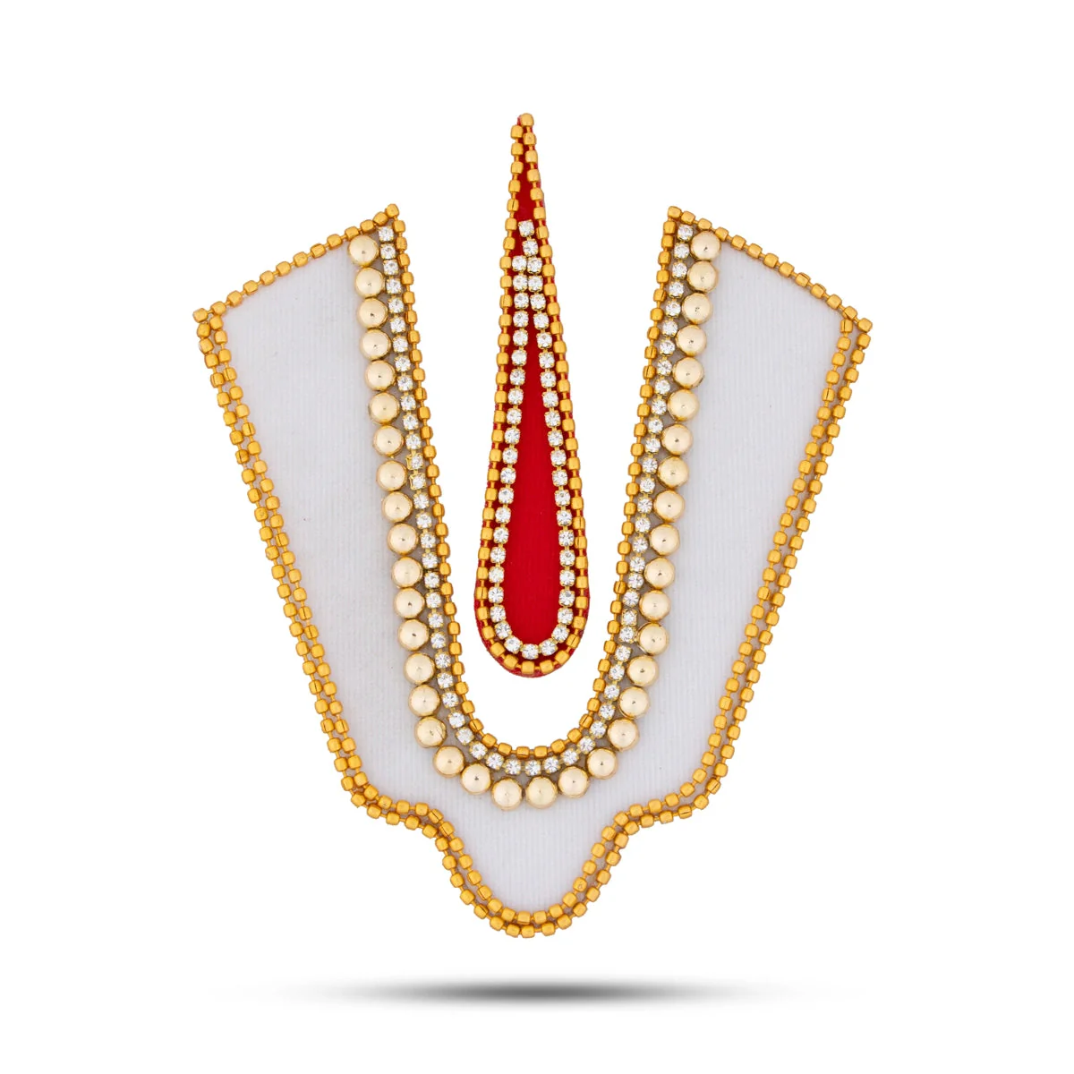 Shank Chakra Namam Rangoli Sticker - 5 x 4.5 Inches | Velvet Muggulu/ Artificial Rangoli for Pooja Room Decor - Image 4