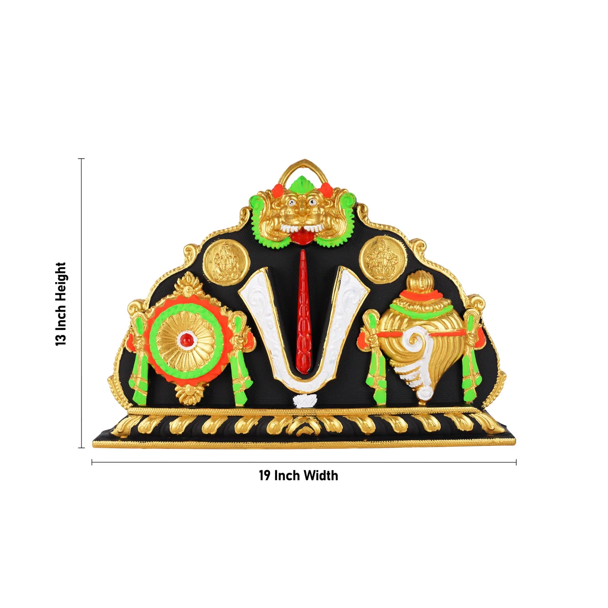 Shankh Chakra Namam Design Wall Hanging - 13 X 19 Inches | Wall Hanger/ Plastic Wall Decoration For Home Decor - Image 4