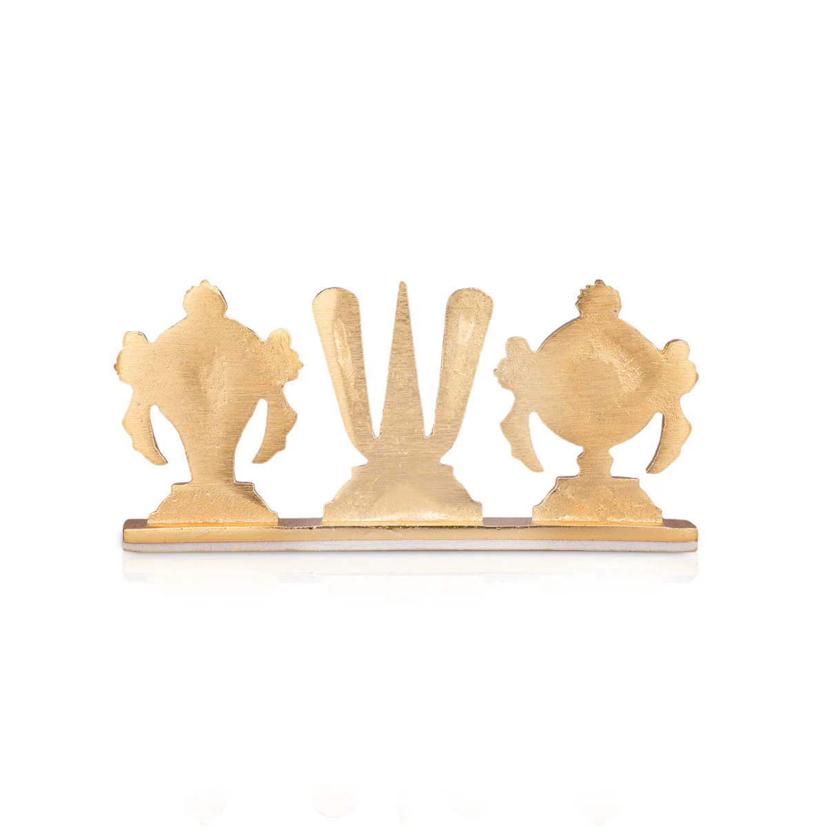 Shankh Chakra Tilak Stand - 2 x 4 Inches | Gold Polish Chakra Tilak Shankh for Pooja - Image 3